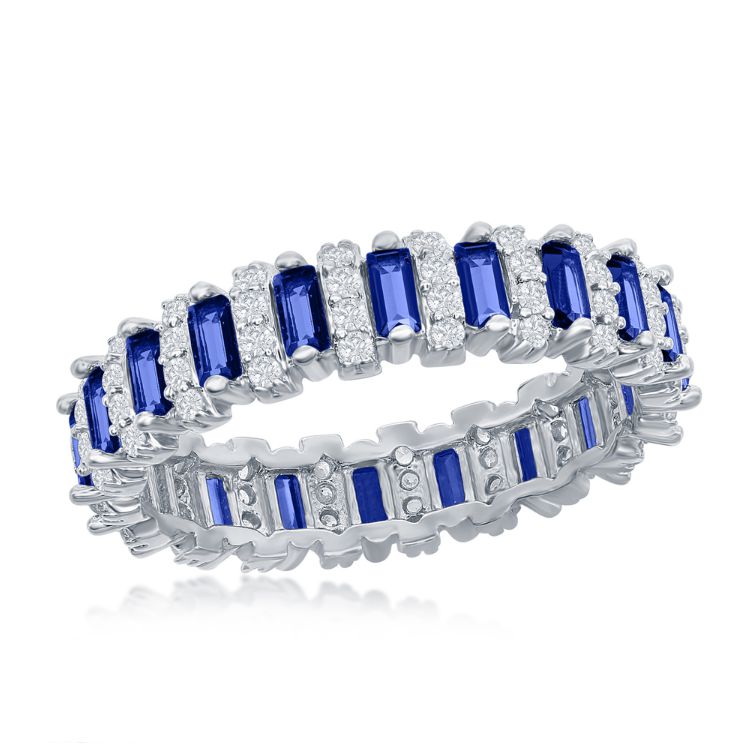 Eternity Ring Baguette Cubic Zirconias - Three Color Choices - Click Image to Close